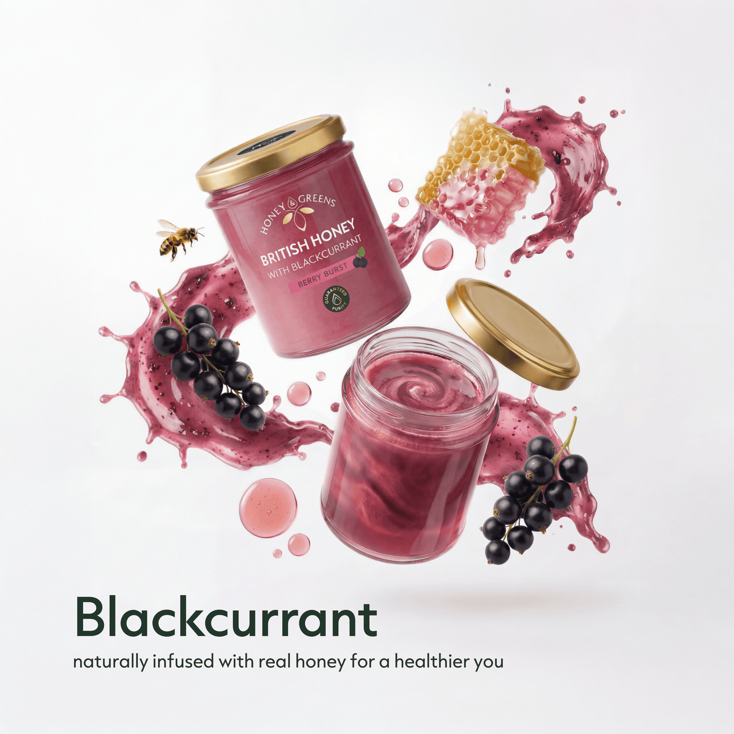 Blackcurrant Infused Honey – Raw British Honey (Healthy Jam)