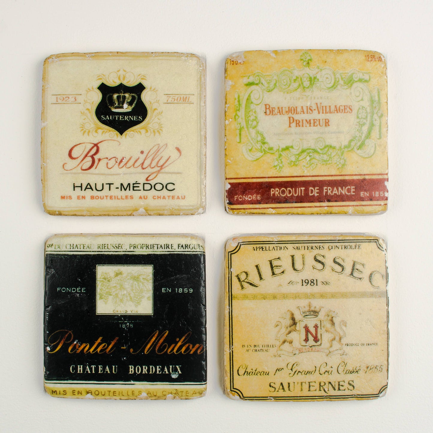 Coasters S/4 Wine Labels