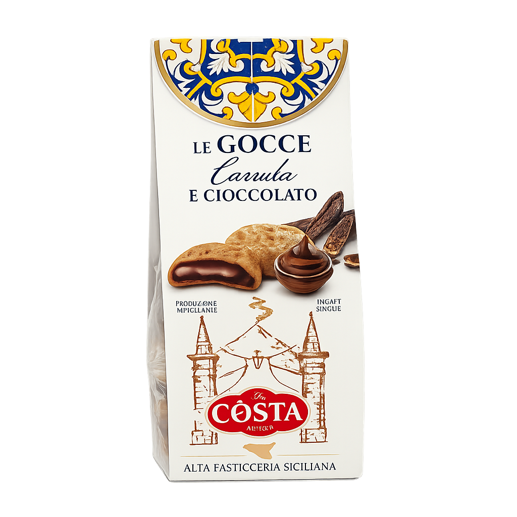 Gocce cioccolato dell'Etna Chocolate Sicilian Biscuit 120g