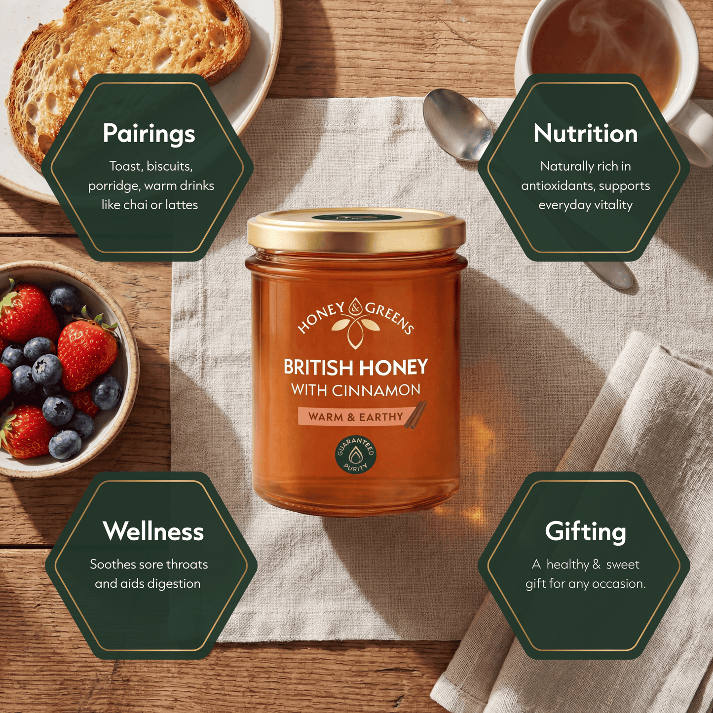 British Honey with Ceylon Cinnamon 240g