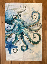 Blue Octopus Tea Towel