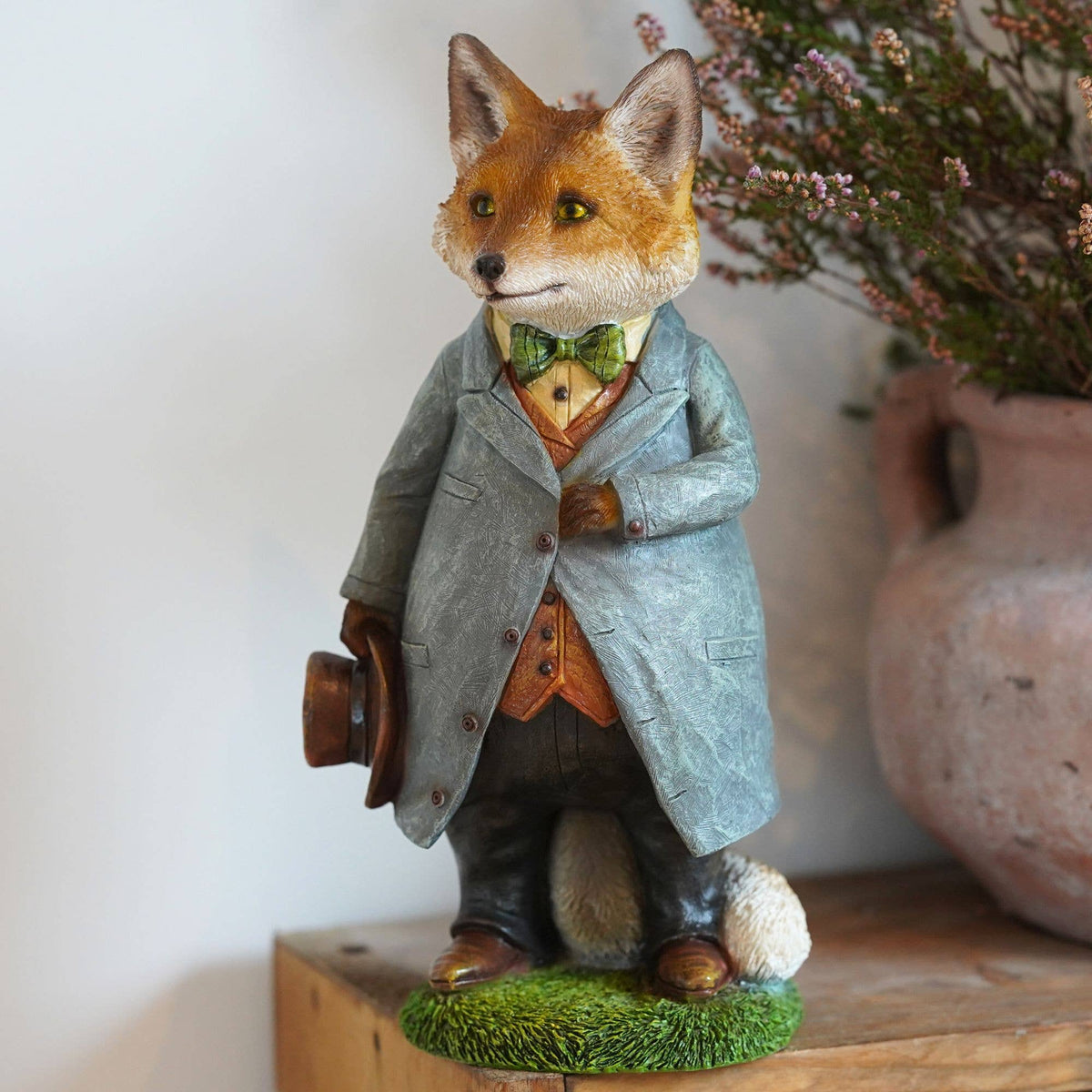 Gentleman Fox Resin Ornament Garden Home Statue