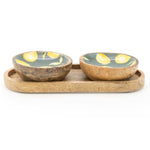 Set of 2 Small Mango Wood Dipping Bowls
