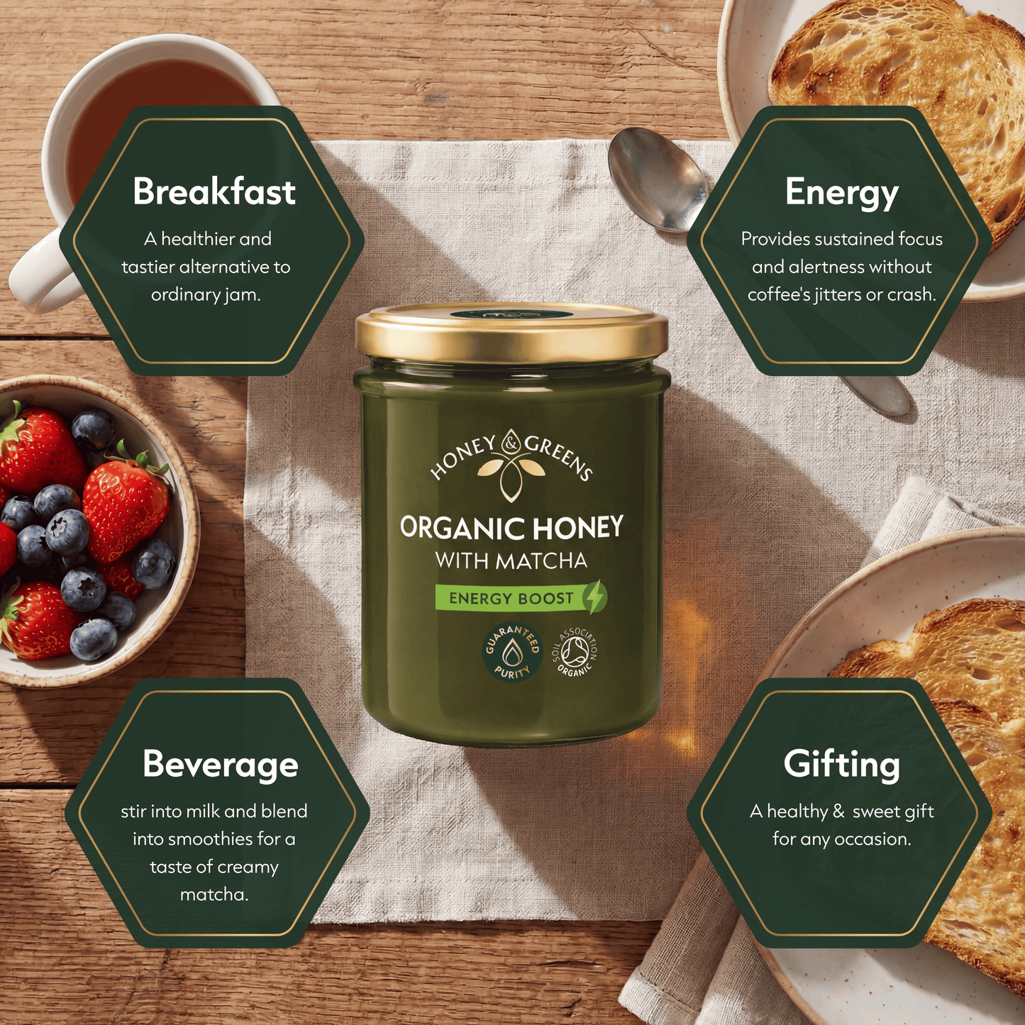 Organic Honey with Matcha