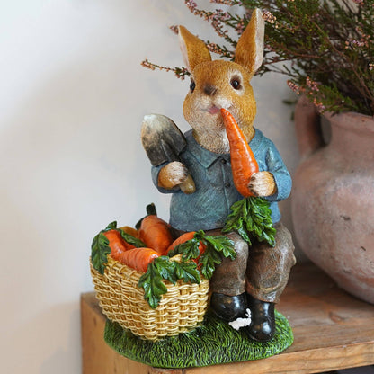 Hungry Rabbit Bunny Resin Ornament Garden Home Statue