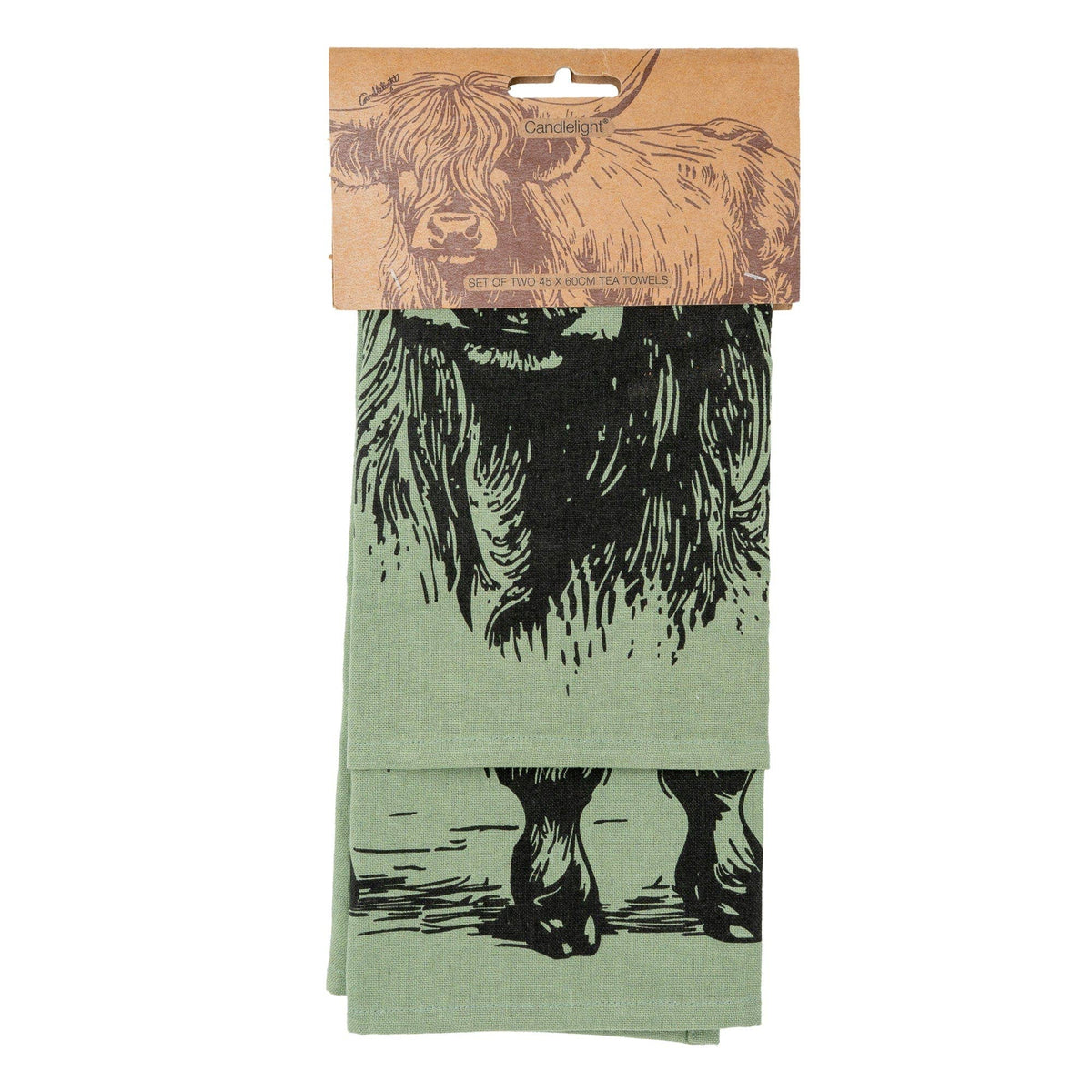 Set of 2 Tea Towels - Highland Cow