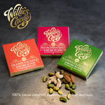 Orange & Almond. 100% cacao. No Added Sugar. Vegan. 50g bar
