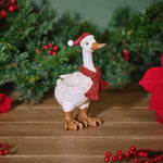 Christmas Resin Duck With Red Scarf And Hat Ornament