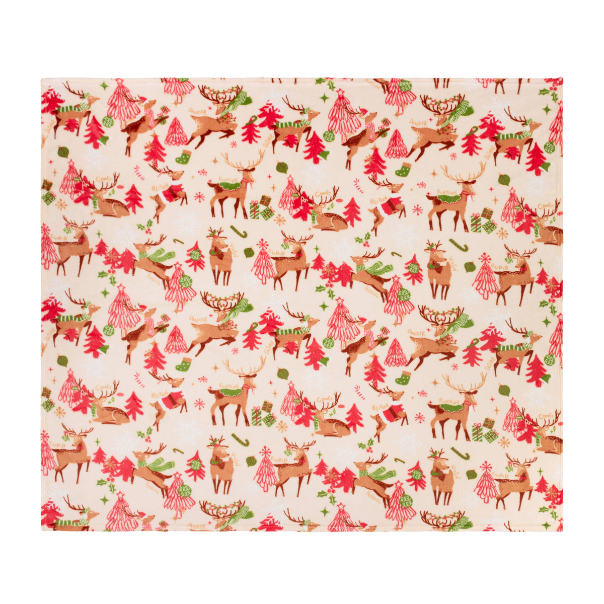 Sleigh Team Printed Fleece Throw Multicolour: Multi / 130 x 150cm