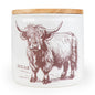 Sugar Storage Jar with Wooden Lid - Highland Cow