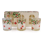 Set of 3 Votives - Ribbon & Bows in Cream