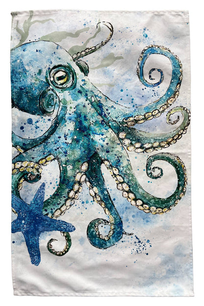 Blue Octopus Tea Towel