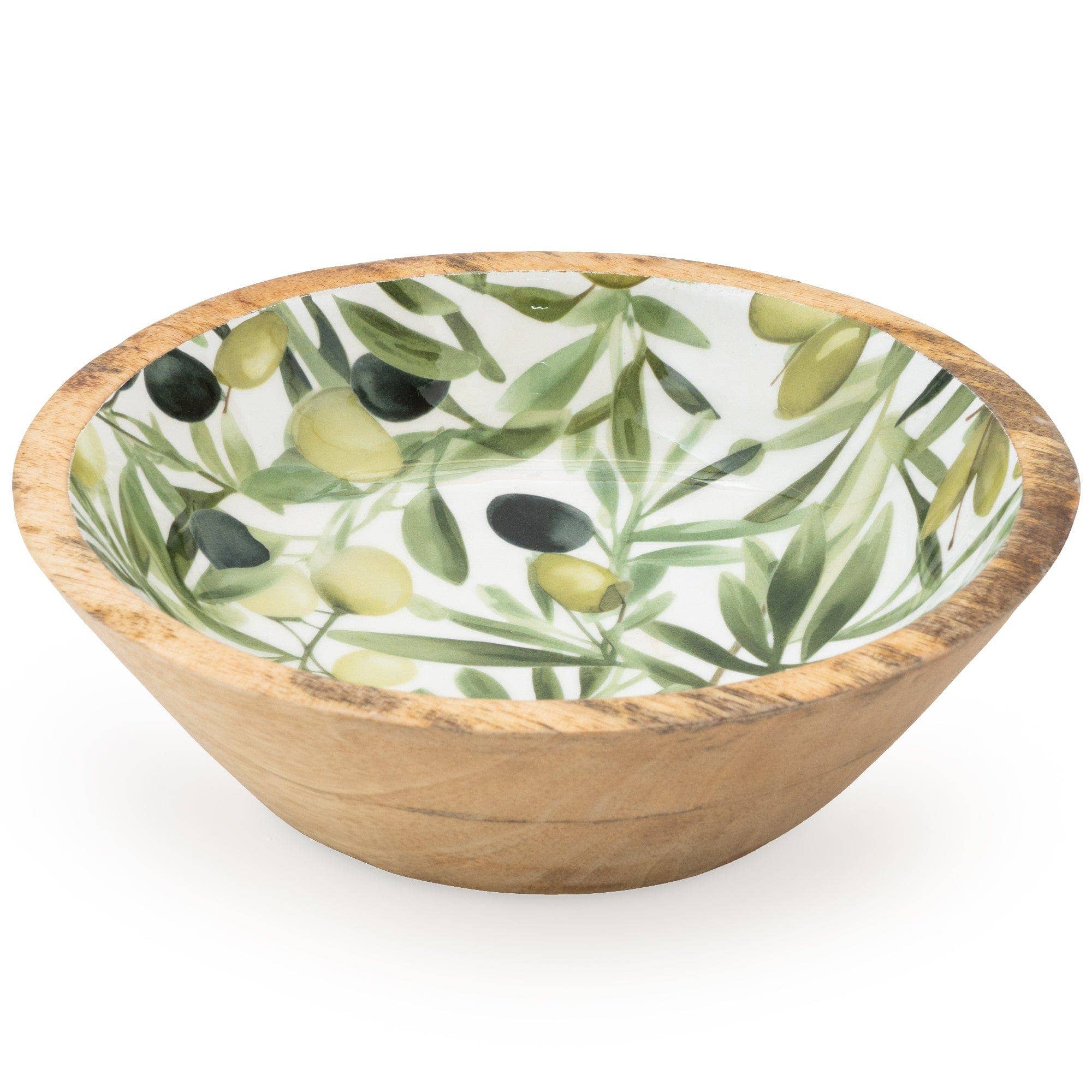 Handcrafted Mango Wood Bowl - Olives