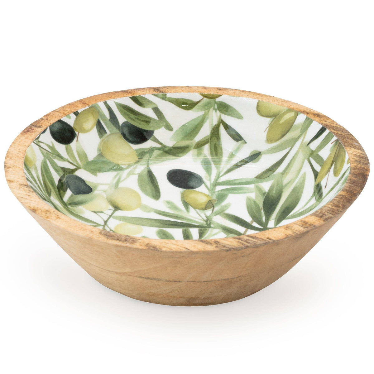 Handcrafted Mango Wood Bowl - Olives