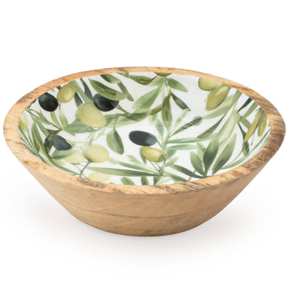 Handcrafted Mango Wood Bowl - Olives
