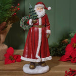 Christmas Large Resin Santa Ornament With Tree And Wreath