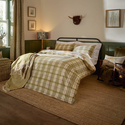 Highland Cattle 100% Cotton Reversible Duvet Cover Set Multi: Multicolour / King