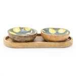 Set of 2 Small Mango Wood Dipping Bowls
