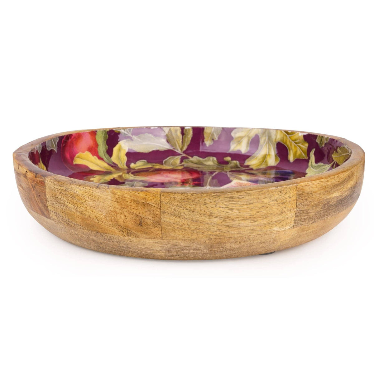 Large Mango Wood Bowl - Fig & Pomegranate