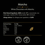 Matcha. White chocolate w. ceremonial grade matcha. 50g bar