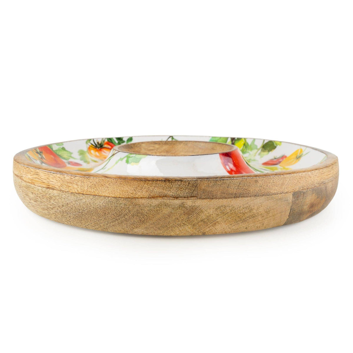 Chip & Dip Dish Mango Wood - Tomatoes