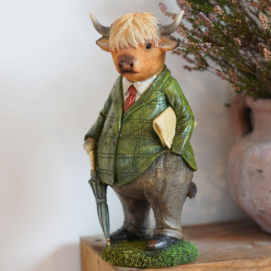 Highland Cow Resin Ornament Garden Home Statue