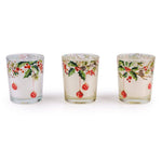 Set of 3 Votives - Ribbon & Bows in Cream