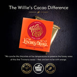Luscious Orange. Dark chocolate with orange. Vegan. 50g bar