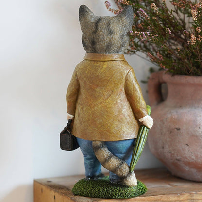 Tabby Cat Resin Ornament Garden Home Statue