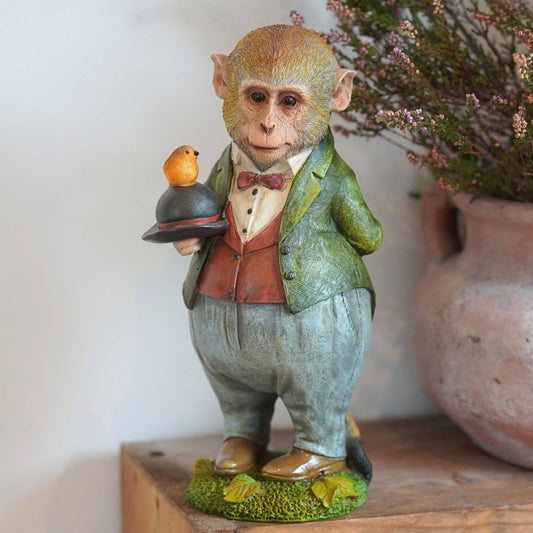 Mr Monkey Resin Ornament Garden Home Statue