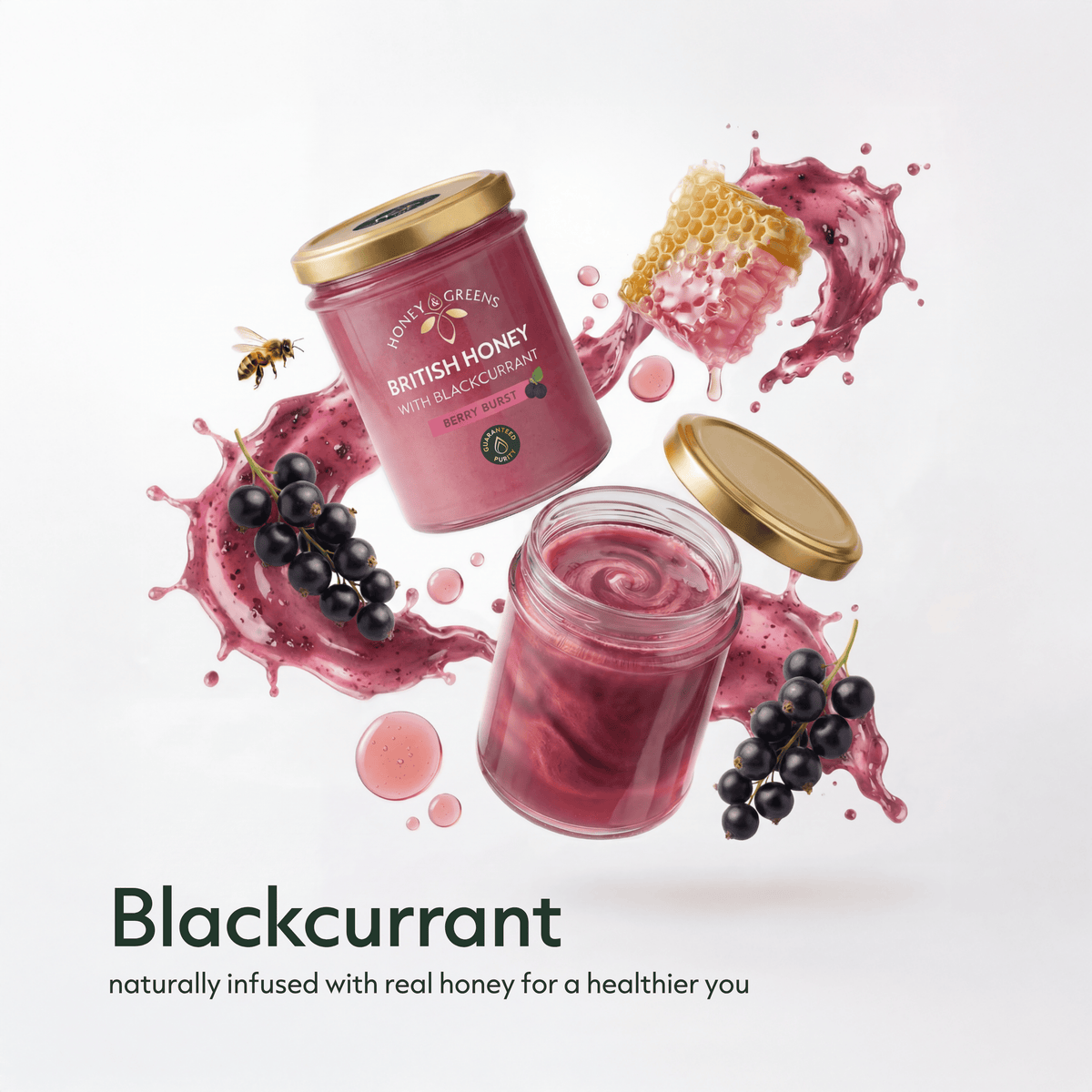 Blackcurrant Infused Honey – Raw British Honey (Healthy Jam)