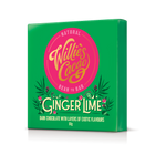 Ginger Lime. Dark chocolate w. ginger & lime. Vegan. 50g bar
