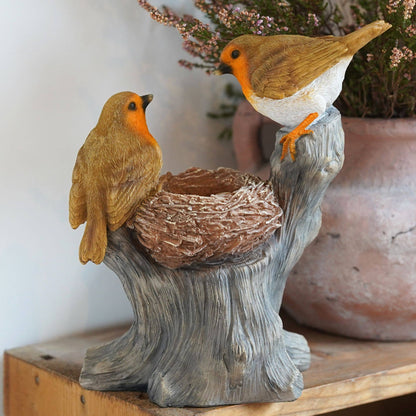 Nesting Robins Resin Ornament Garden Home Statue
