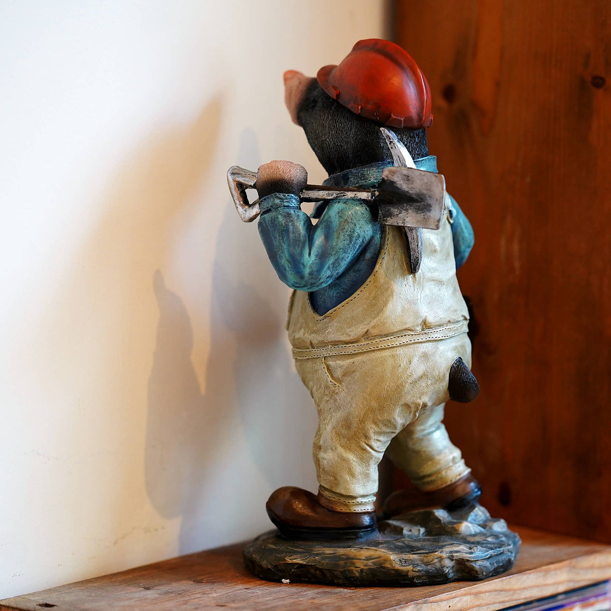 Mining Mole B Resin Garden Ornament Outdoor Sculpture