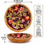Large Mango Wood Bowl - Fig & Pomegranate