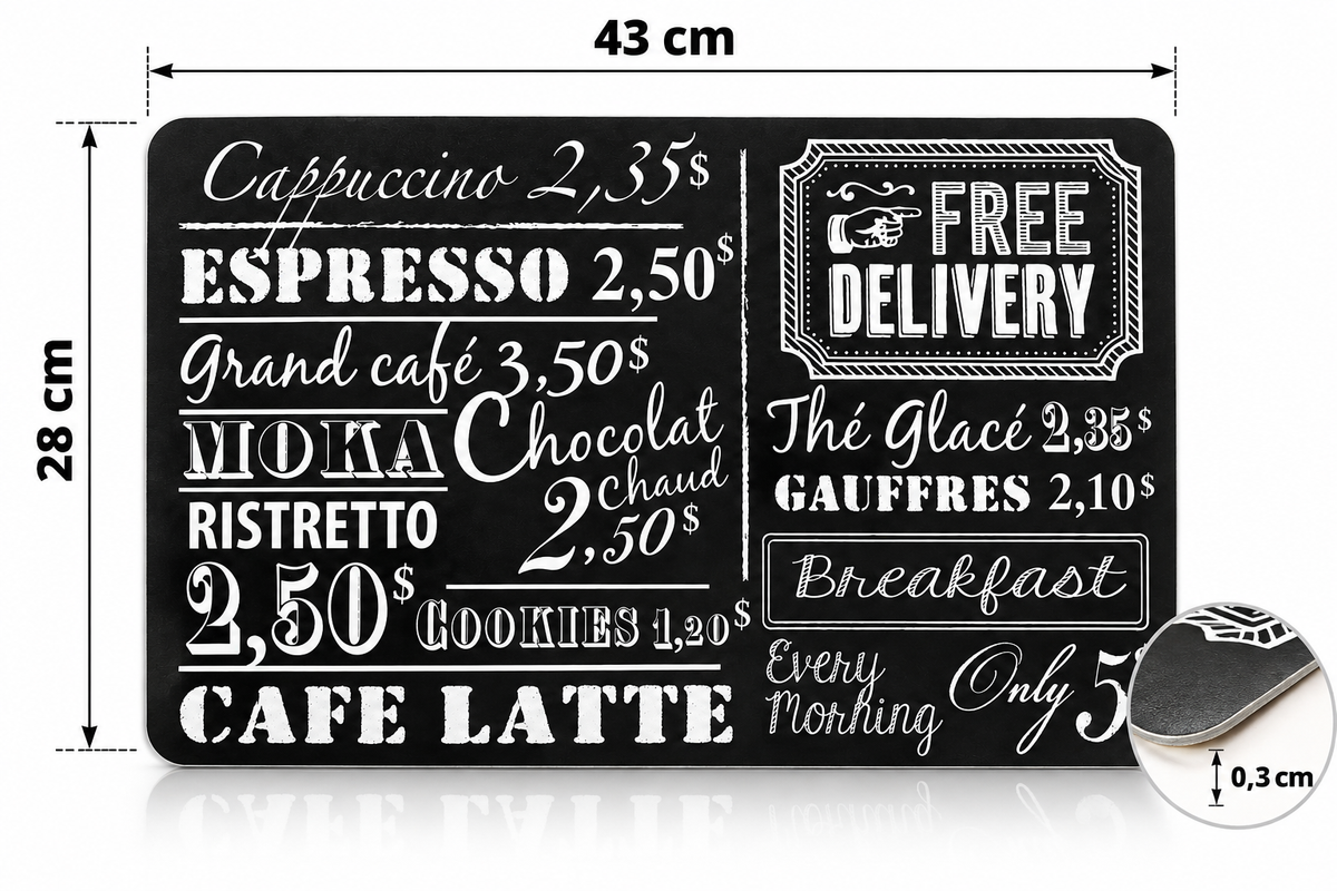 Coffee Menu Placemat – Vintage Café Design