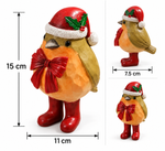 Robin Resin Ornament With Bow And Hat