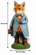Gentleman Fox Resin Ornament Garden Home Statue
