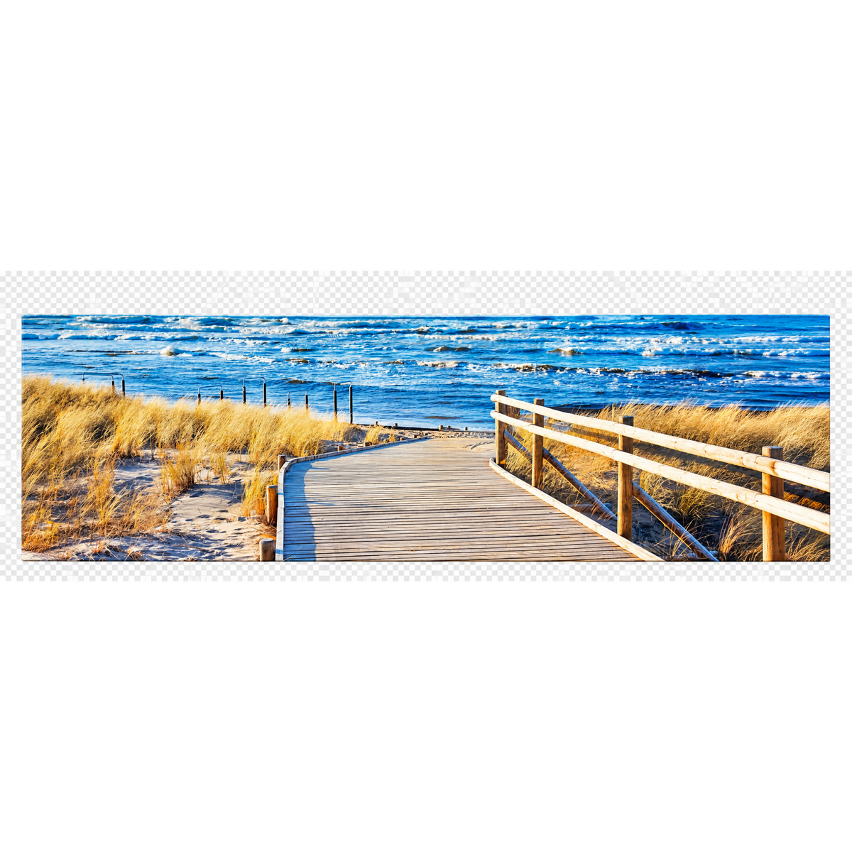 Panoramic Beach Boardwalk Wall Art