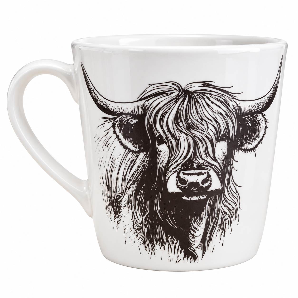 Wide Conical Mug - Highland Cow