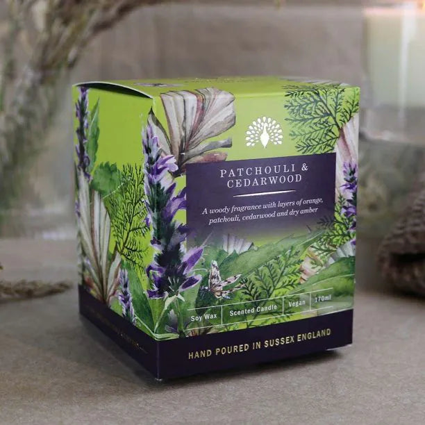 Signature Patchouli and Cedarwood Scented Candle