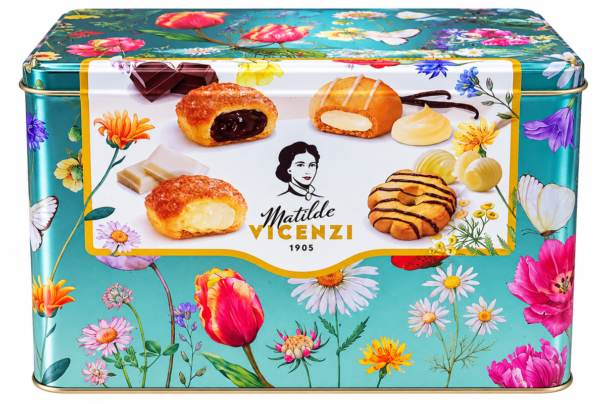 Matilde Vicenzi Assorted Puff Pastry and Shortbread Biscuits Tin 907g
