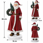 Christmas Large Resin Santa Ornament With Tree And Wreath