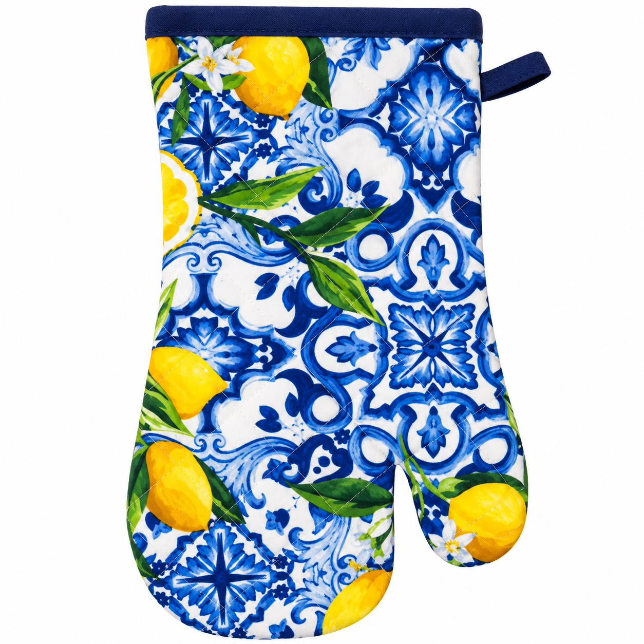 Italian Kitchen Oven Glove – Lemon Sicilian Majolica Design