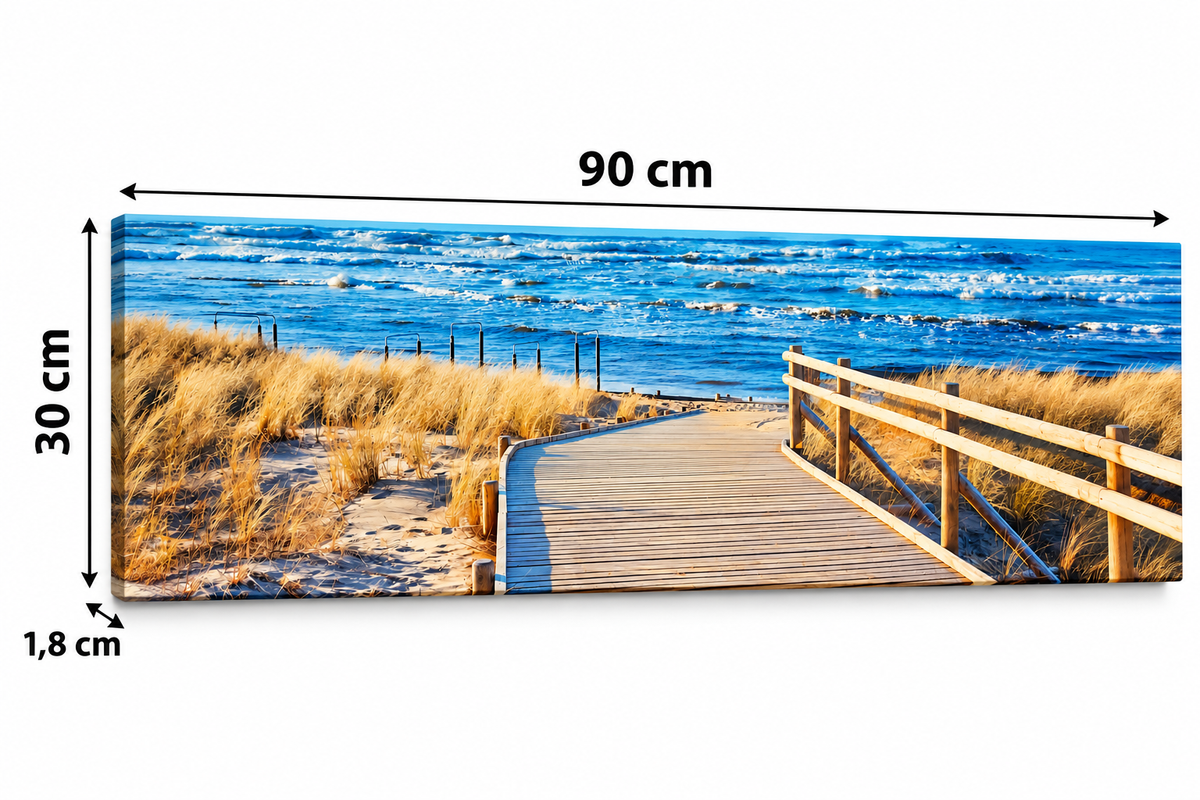 Panoramic Beach Boardwalk Wall Art