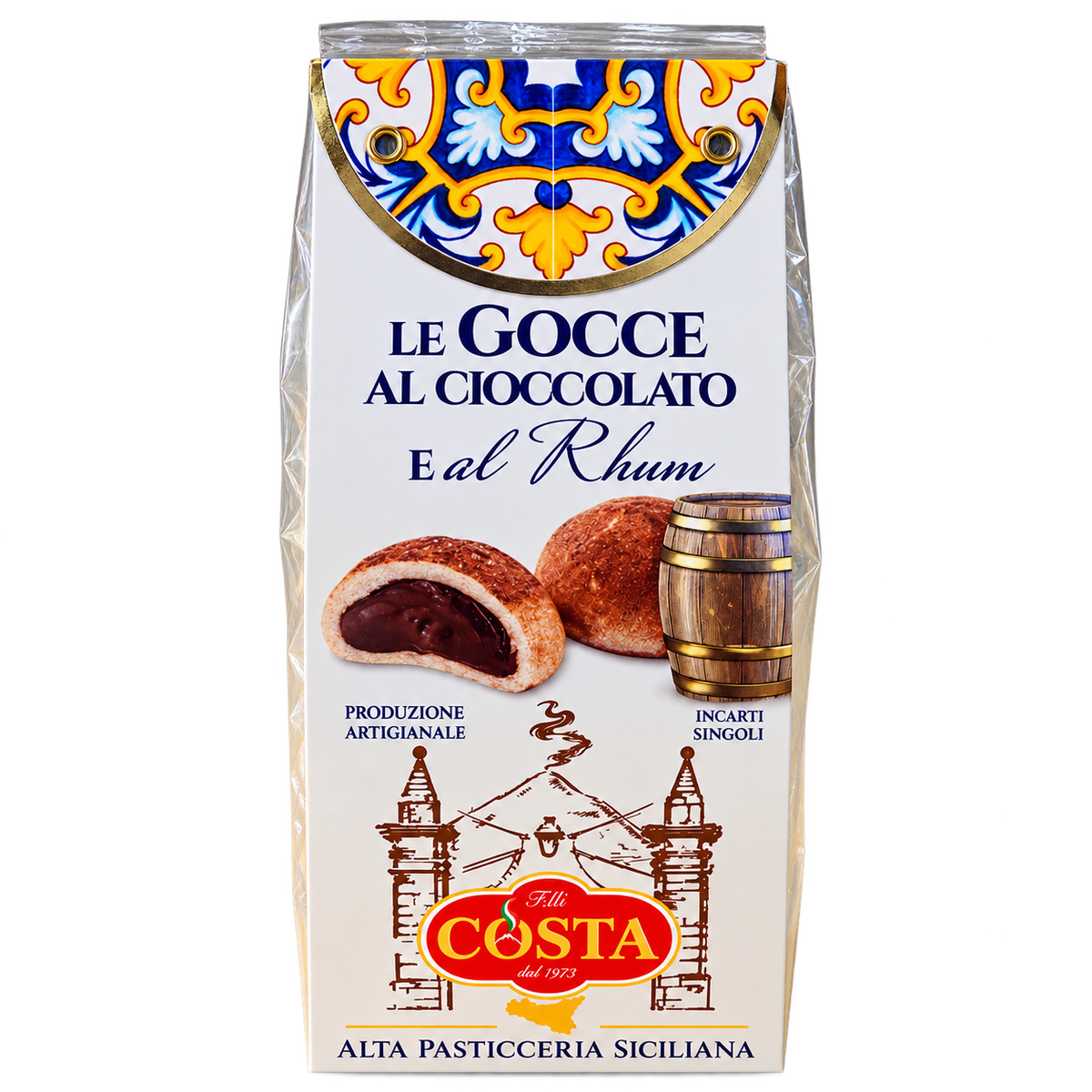 Gocce al cioccolatto e rum Sicilian Chocolate rum biscuit 120g