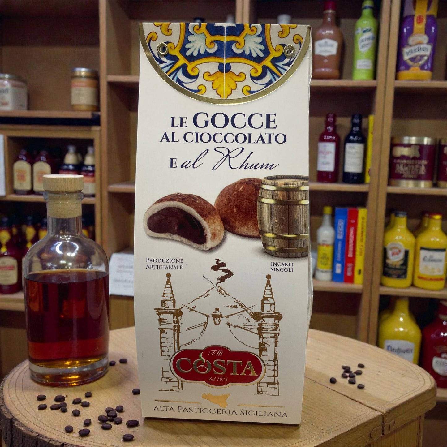 Gocce al cioccolatto e rum Sicilian Chocolate rum biscuit 120g