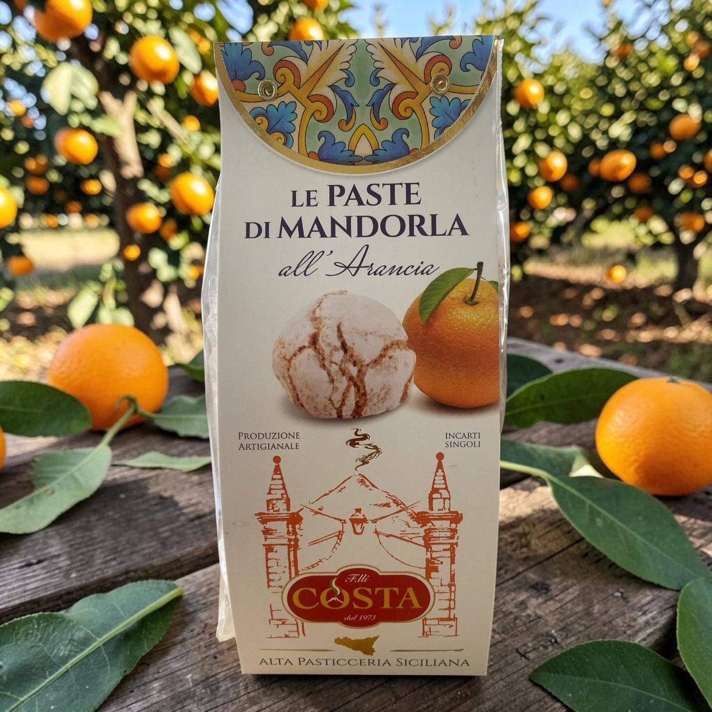 Paste di Mandorla all'arancia - Sicilian almond and orange biscuit 120g
