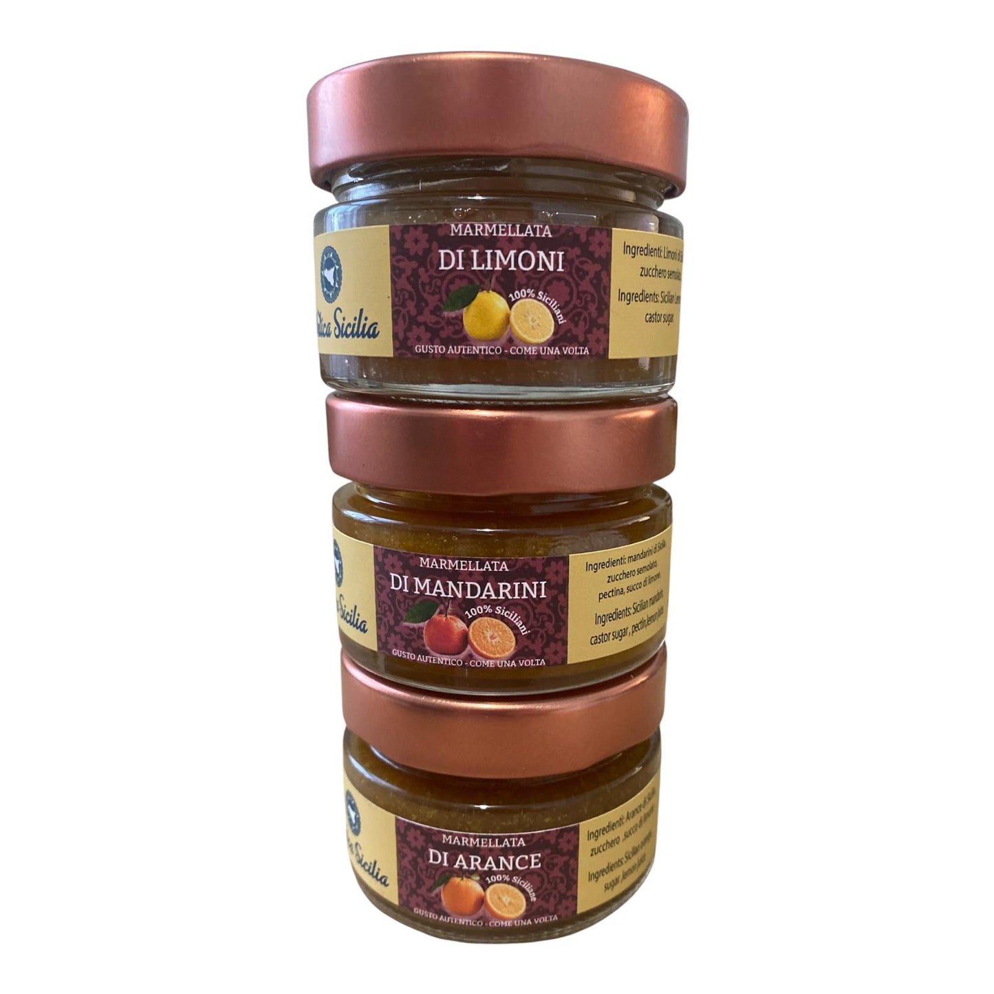 Tris Marmellate Siciliane - Tris Sicilian Marmelade 100g X 3
