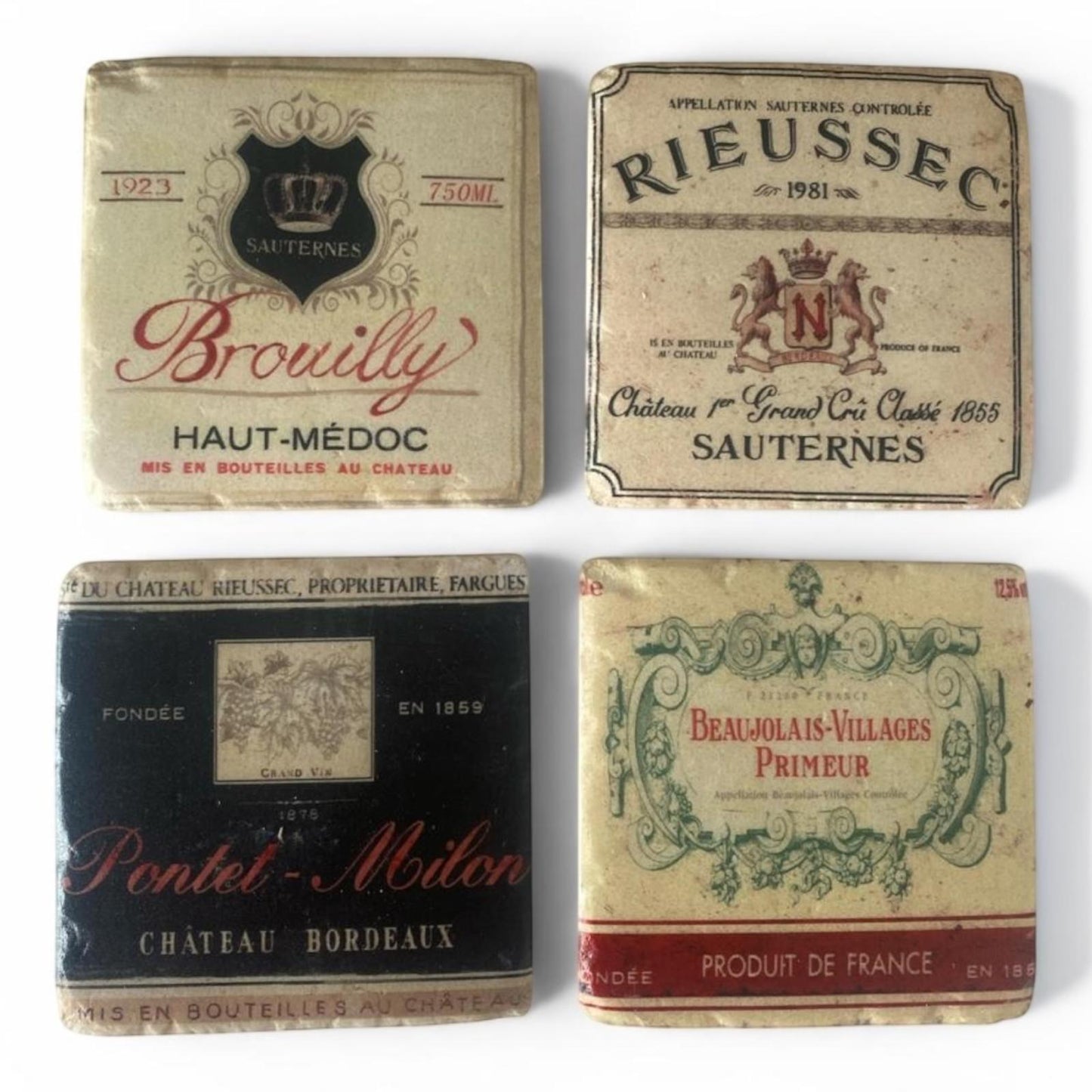 Coasters S/4 Wine Labels